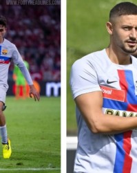 瑞士第四级别球队YF尤文图斯穿巴萨球衣比赛，只改了队徽和广告